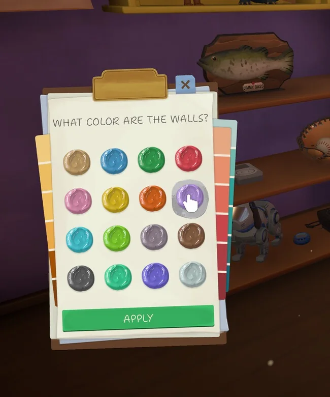 Close view of the ReStory palette picker and Apply button